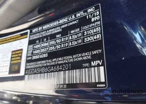 2016 Mercedes-Benz Gle 350 4Matic from USA, damaged, VIN 4JGDA5HB6GA684201